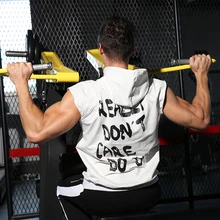 Мужская повседневная тренировочная майка Топ для фитнеса мужская одежда с капюшоном для мужчин s Бодибилдинг стринги майка для тренировки майка без рукавов