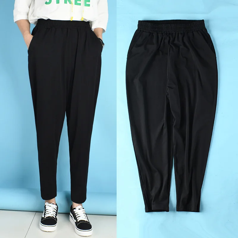 

2021 Spring Autumn Pants Super Large Size 8XL Loose Women Wide Leg Pants New Summer High Waist Solid Women Wide Leg Pants