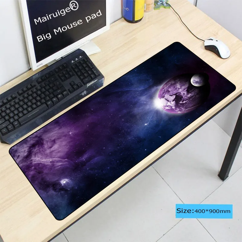  Mairuige 900*400*3mm Large Gaming Mouse pad Purple Star Space Waterproof Extended Lock Edge Compute