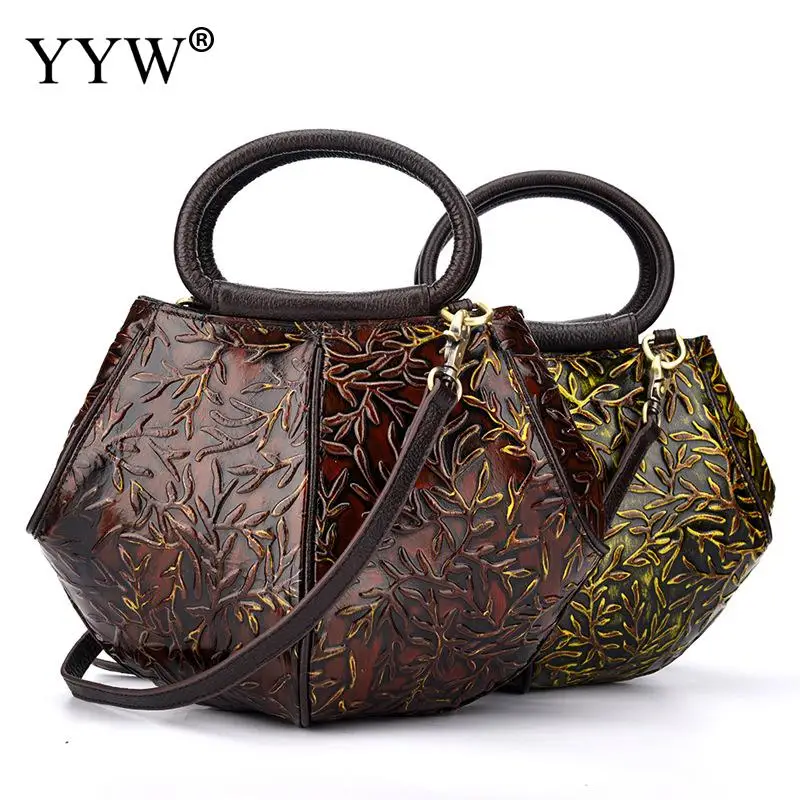 

Women Vintage Leather Designer Handbags Elegant Ol Shoulder Bags Ladies Handbags Fashion Floral Pu Leather Women Bags 2019 Red