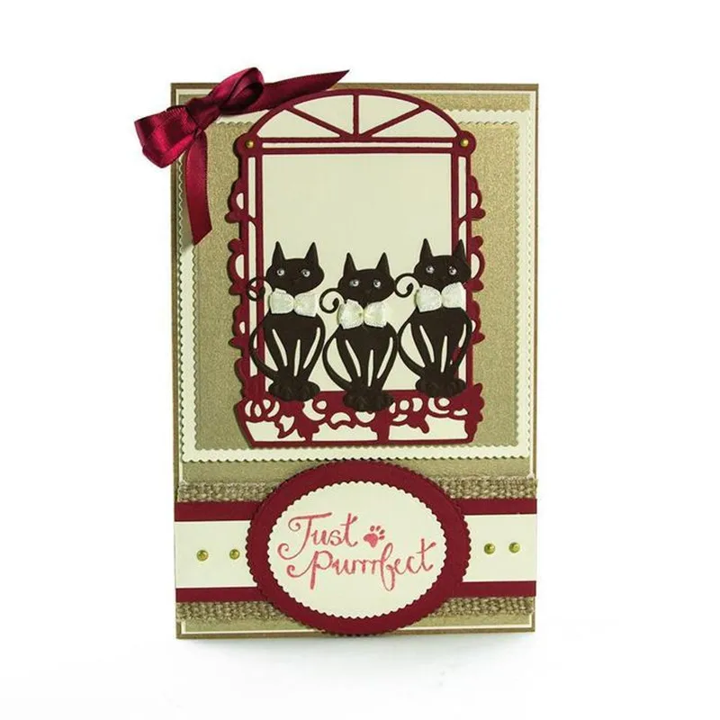 Naifumodo Cat Dies for DIY Scrapbooking Kitten s Whiskers font b Pet b font for Card