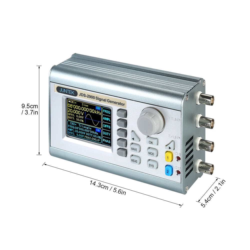 JUNTEK 60 мГц ЧПУ генератор сигналов двойной Каналы DDS Функция произвольной формы импульса источника сигнала частотомер JDS2900
