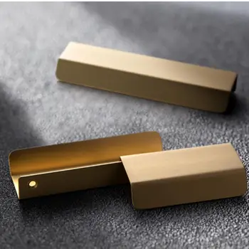

New Chinese copper dark handle simple modern Nordic cabinet door cabinet drawer hidden handle