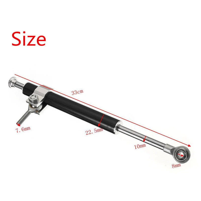 Motorcycle 33cm Aluminum Steering Damper Stabilizer Rod 30mm ForkClamp Latest
