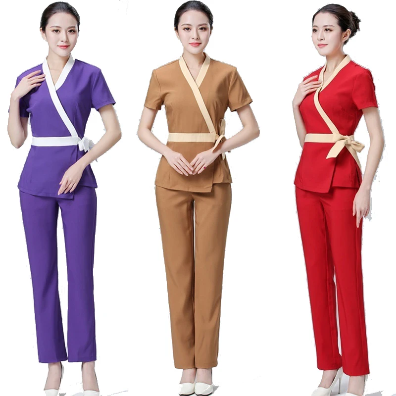

[SET] LOVESHADOW Women Clothes Mujer Clinicos Medical Uniforms Beautician Overalls Medical Clothing Beauty Salon Uniforms