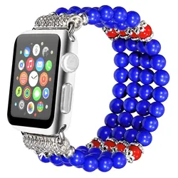 Сапфировый Браслет для ремешок для часов аpple 38 мм, 42 мм, iWatch, версия 4 полосным 44 мм 40 мм синий драгоценный камень браслет для Apple watch4, версия 1