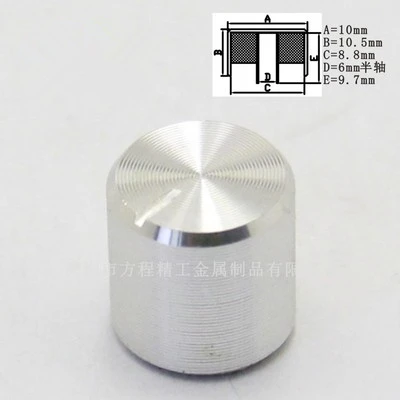 20шт Алюминиевый пластиковый проводящий потенциометр ручка 10*10,5*6 мм D вал крышка регулятор громкости переключатель Крышка для усилитель Hi-Fi