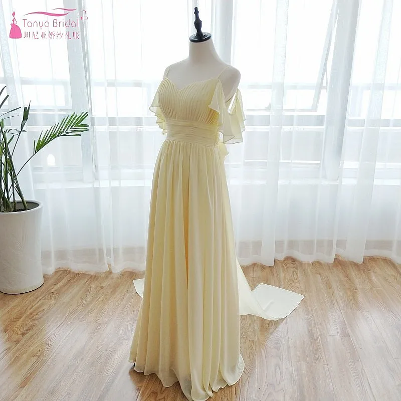 Богемные Длинные свадебные платья A Line спинки vestido de festa longo формальный женский халат dплатья подружки невесты DQG252