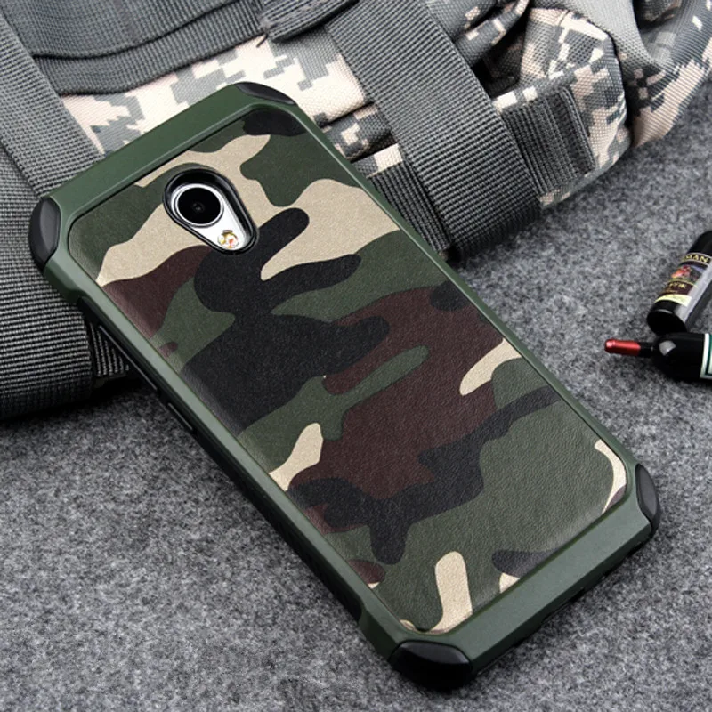 

Army Camo Camouflage Pattern back cover Hard Plastic and Soft TPU Armor Anti-knock protective phone case For Meizu MX6 MX 6