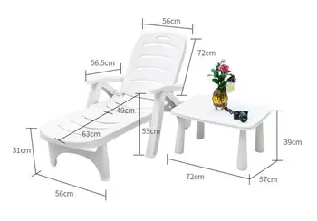 

High quality Thicken Sun Lounger Folding portable Outdoor leisure beach chiar Pool Chairs with side table
