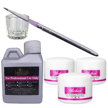 6 в 1 Набор для дизайна ногтей акриловый жидкий порошок Ручка Dappen набор посуды