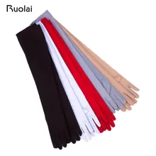 Популярные Дешевые Свадебные перчатки матовые белые черные пальцы перчатки спандекс Локоть Длина Длинные свадебные перчатки свадебные аксессуары WG01