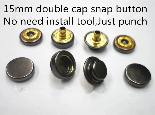 20pcs Antique Brass Snap Fastener Metal Button Metal Press Snap Button  Copper Buttons Snap Stud Cap Socket Set