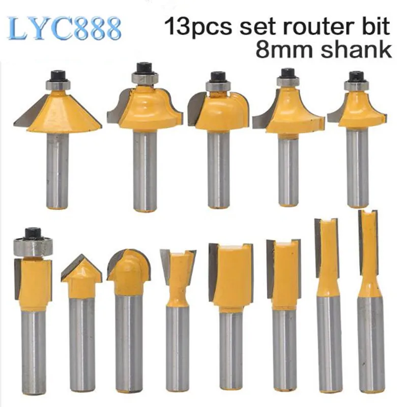 

1pcs 8mm Shank T-Slot Milling Cutter Straight End Mill Trimmer Cleaning Flush Wood Router Bit Woodworking Tools Wholesale Price
