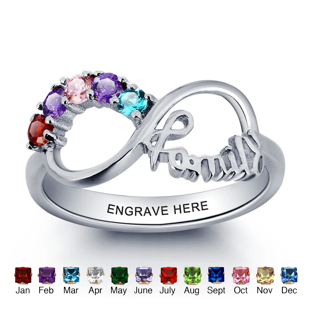 Prix pour Personnalisé Infinity DIY Amour Famille Anneau Coloré Cubique Zircon 925 Bijoux En Argent Sterling Cadeau Gratuit Boîte (Silveren SI1784) Prix pour Personnalisé Infinity DIY Amour Famille Anneau Coloré Cubique Zircon 925 Bijoux En Argent Sterling Cadeau Gratuit Boîte (Silveren SI1784)