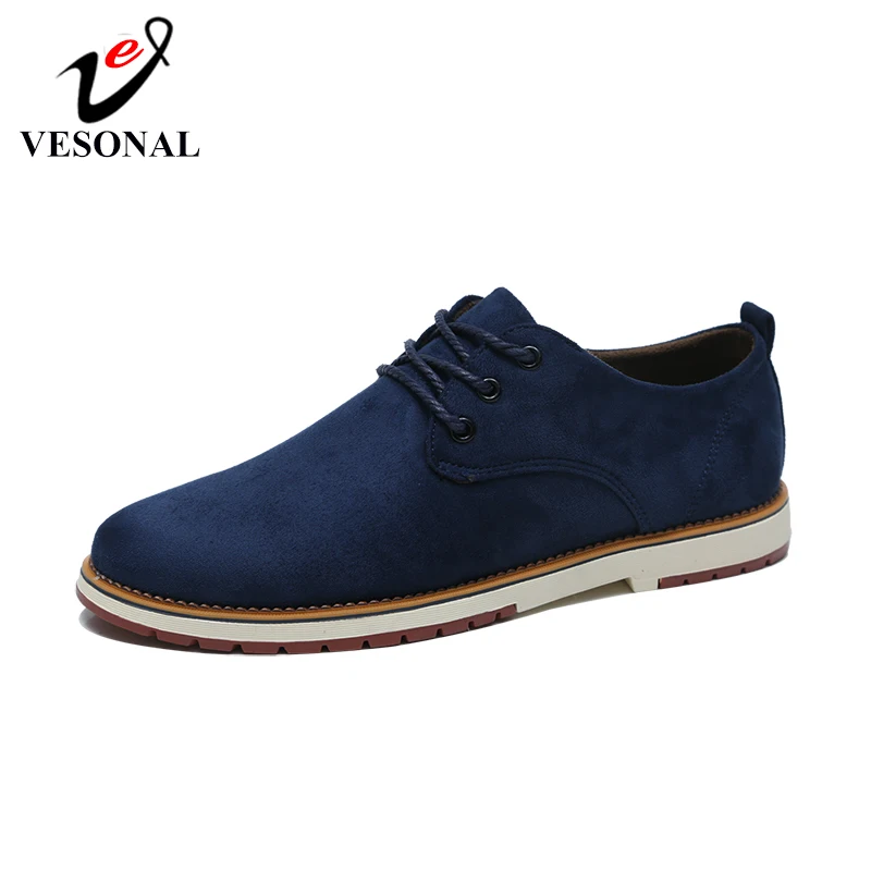 

VESONAL Brand 2019 Spring Comfortable Suede Leather Men Shoes Oxford Casual Classic Sneakers For Male Footwear Big Size 38-46