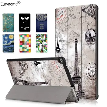 

Smart Cover For Amazon Kindle All-New Fire HD 10 Tablet with Alexa 10.1" 2017 Case Cartoon 3 Folded Flip PU Leather Stand Case