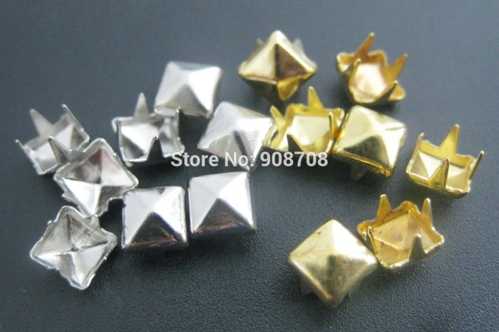 

Pyramid shape Square Garment Rivets Silver color 5mm 1000pcs Punk Spikes Stud phone/Bag/Shoes/Bracelet DIY accessories