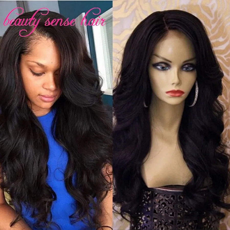 100 Unprocessed Full Lace Wigs Glueless wavy Human hair with side part