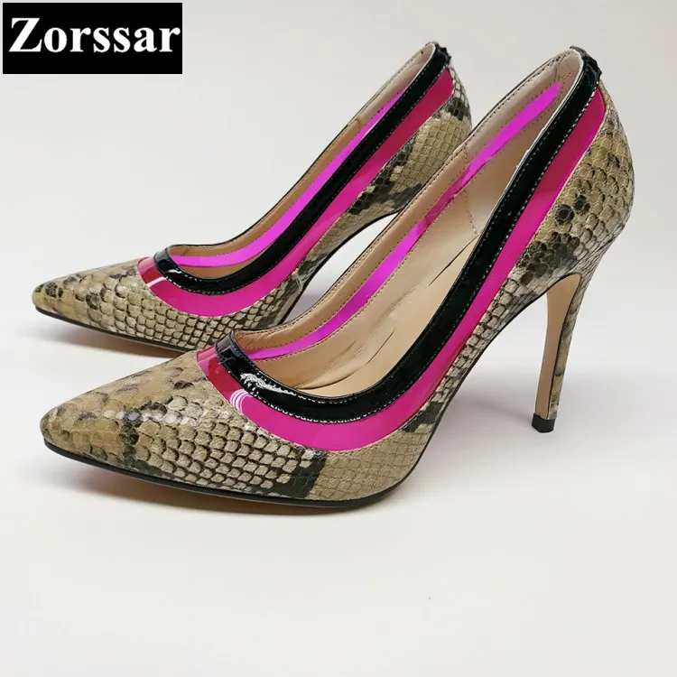 

Genuine leather Pointed Toe High heels pumps Woman Wedding shoes 2017 fashion Serpentine style thin heels womens shoes high heel