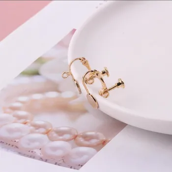 

20Pcs DIY Jewelry Accessories Real Gold Plating Color Screw Clip-on Earrings Clasps Hooks Findings Jewelry Accessories