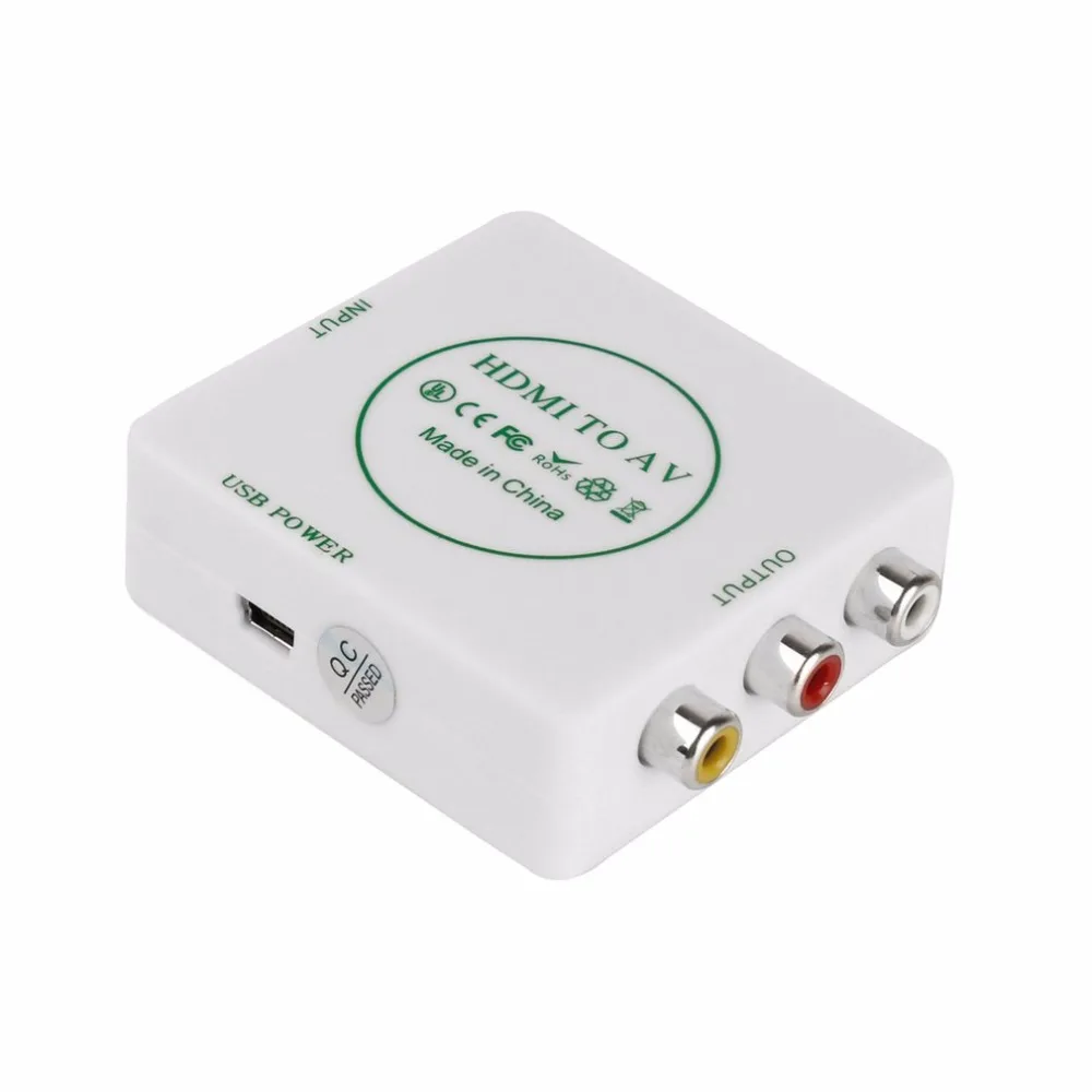

HDMI to AV CVBS Video Audio Signal Converter Adapter For TV VHS VCR DVD Support Standard NTSC PAL Formats Output White