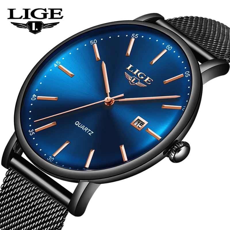 

LIGE Mens Watches Top Brand Luxury Men Military Sport Watch Stainless Steel Waterproof Clock Quartz Watch Relogio Masculino+Box