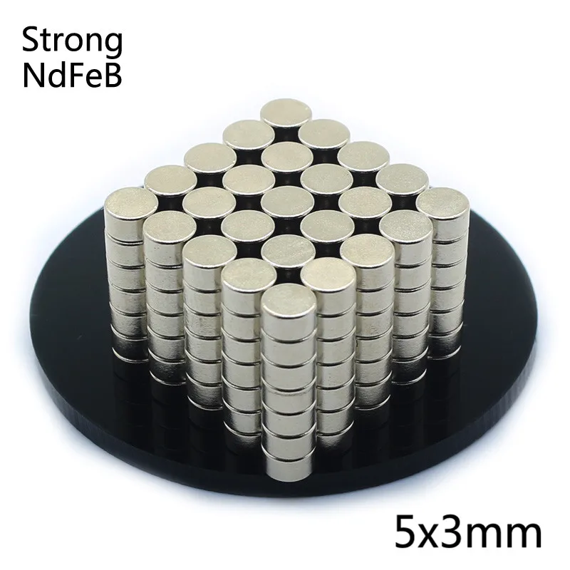 50 шт. 5x3 супер сильный неодимовый магнит диск 5 мм x 3 мм N35 класс NdFeB постоянный маленький круглый холодильник мощные магнитные магниты
