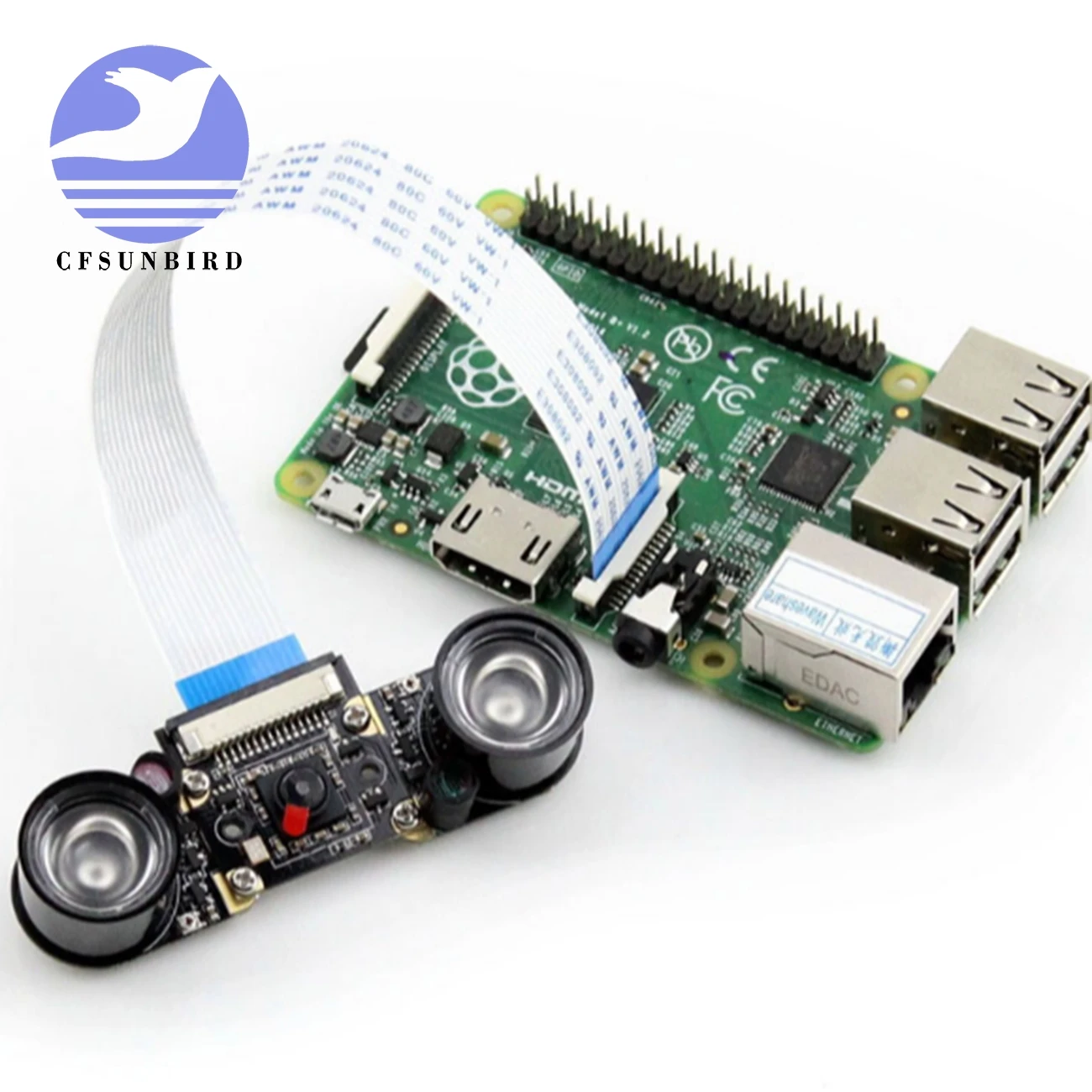 CFsunbird Raspberry Pi 3 Model B NoIR Ночная камера с бесплатным 2 ИК-светильник