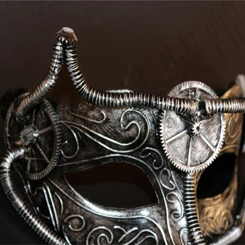 Halloween Venetian Mask Masquerade Princess Men Half face Retro Machine Mask Appreciation Performance Props