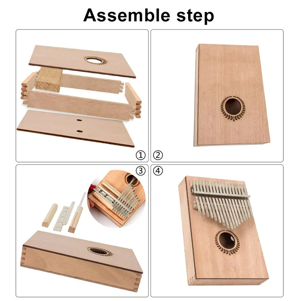 Kmise Kalimba DIY Kit 17 ключ большой палец и палец пианино с ручными инструментами тюнер молоток ручной работы подарок на день рождения для детей