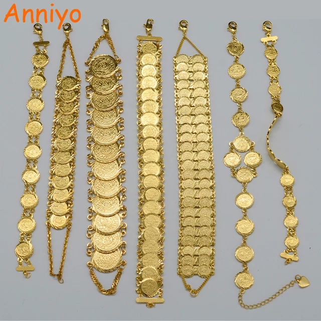 Anniyo Gold Color Money Coin Bracelet Ic Muslim Arab Coins Anniyo Gold Color Money Coin Bracelet Ic Muslim Arab Coins For Women Men Middle Eastern