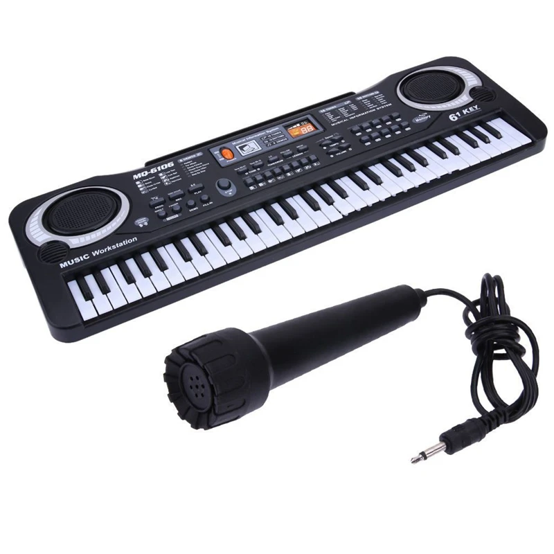 Keyboard Piano Kids 61 Key Electronic Digital Piano Musical Instrument Kit with Microphone Music Home Teaching Christmas Gift Toys for Boy Girls-02 