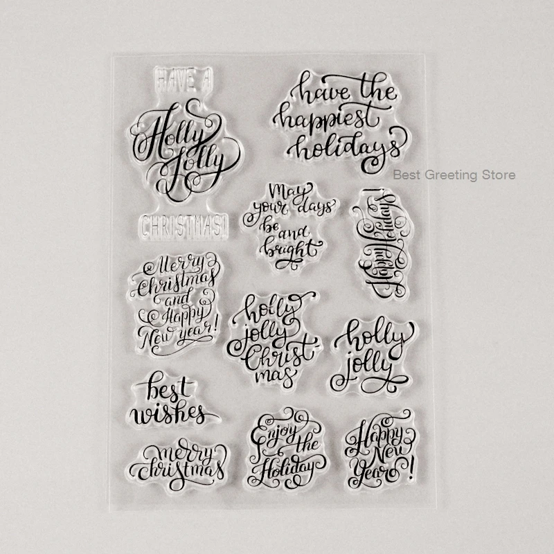 

christmas title stamps clear scrapbooking stamps new year greeting craft card stamps