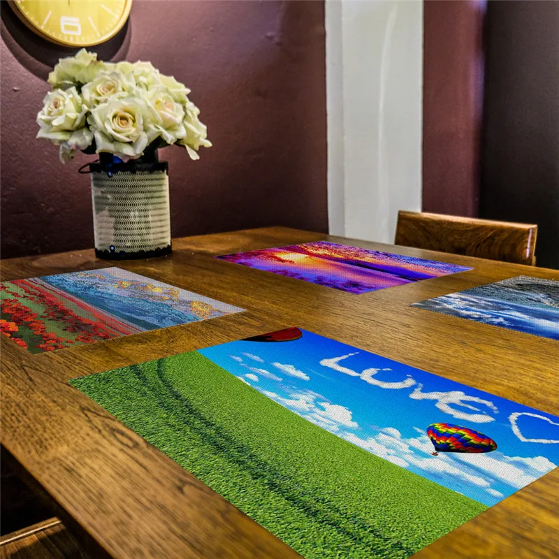 

1PCS Table Mat for Dining Tableware Bowl Coaster Kitchen Accessories Mediterranean Style Table Decoration Silicone Placemat