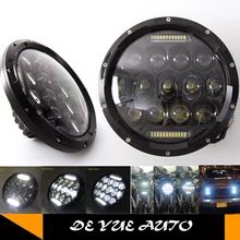 Комплект из 2 предметов, 7 дюймов 85 Вт 7500LM Hi/Low Beam автомобилей светодиодный фары лампы для Jeep Wrangler Hummer Camaro FJ Cruiser