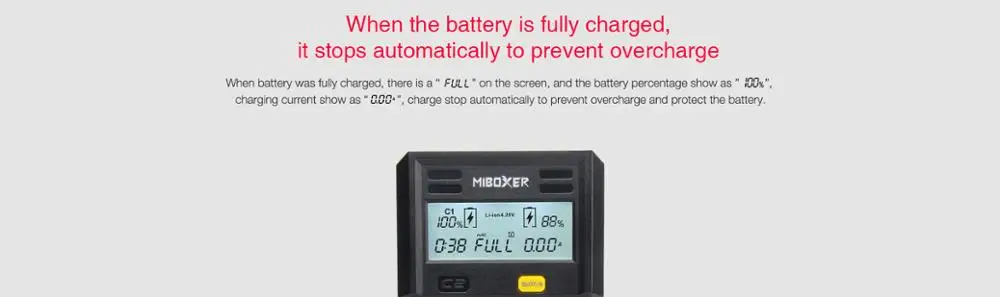 Lithium Battery Charger Miboxer Smart Battery Charger C2-6000.17