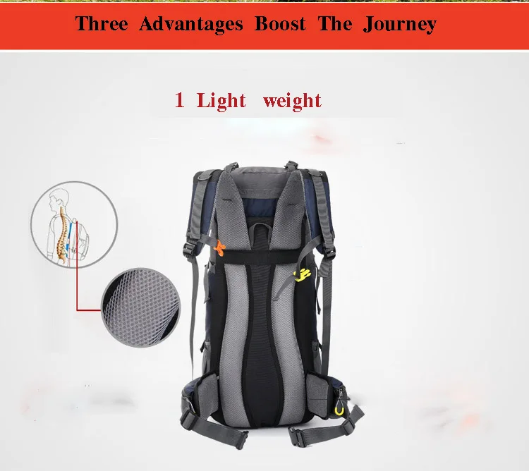 Мужская водонепроницаемая Спортивная нейлоновая сумка для альпинизма, мужской рюкзак для дикого кемпинга, Женский непромокаемый рюкзак 60л для альпинизма
