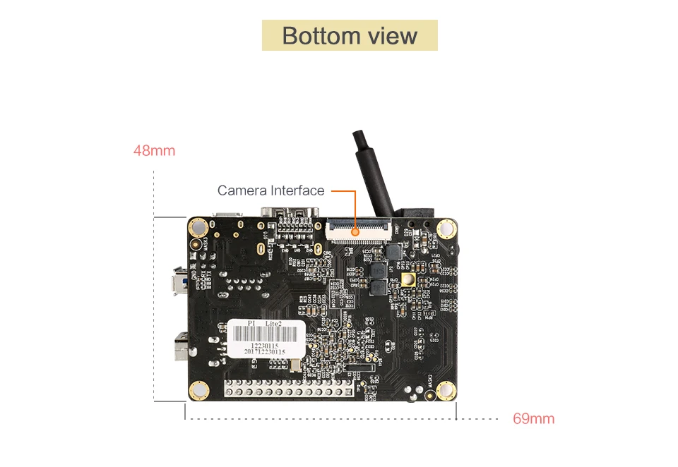 Оранжевый Pi Lite2 H6 1GB USB3.0 Bluetooth 4,1 Четырехъядерный 64 бит макетная плата поддержка android7.0 Мини ПК