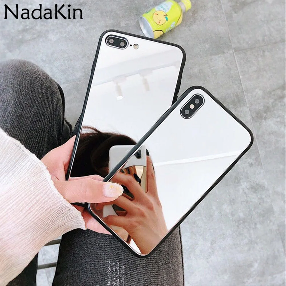 

Makeup Mirror Back Fitted Phone Case for Samsung Galaxy S10E S10 S9 S8 Plus S7 Edge Note 8 9 With Black TPU Silicone Bumper