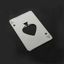 Горячая 200 шт из нержавеющей стали стильные покерные игровые карты Ace of Spades Vinho Ferramentas пивные бутылки крышки открывалка подарок ZA1019