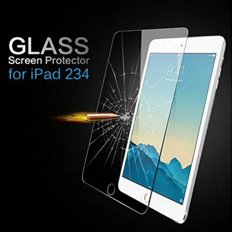 Высокое качество закаленное экран с защитой против царапин протектор Закаленное стекло для iPad 3 4 Air 2 твердость Взрывозащищенная HD пленка