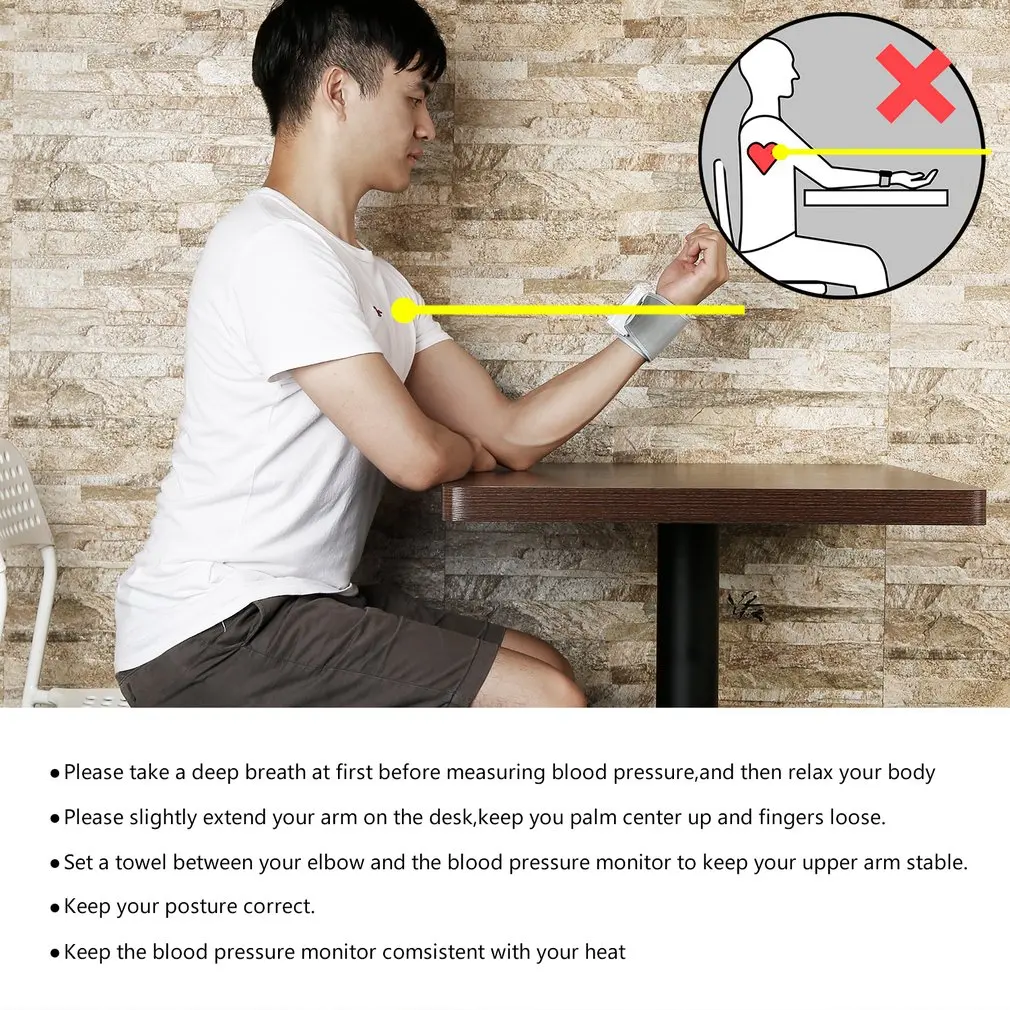 Automatic Digital Arm Blood Pressure Monitor Sphygmomanometer Pressure Gauge Meter Tonometer for Measuring Arterial Pressure new