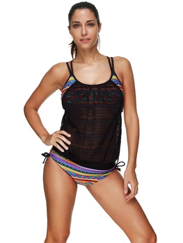 

LS1320 Large Size Swimwear Two Pieces Leaf Print Bikini Women's 2017 Maios Beach Double Push Up Indoor Swimsuit Seafolly Bikini