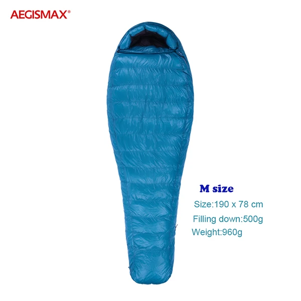 AEGISMAX M3 удлиненный Ультра лёгкий спальный мешок Открытый Кемпинг Пеший Туризм утепленная одежда 95% белый гусиный пух Мумия спальный мешок - Цвет: M3-M