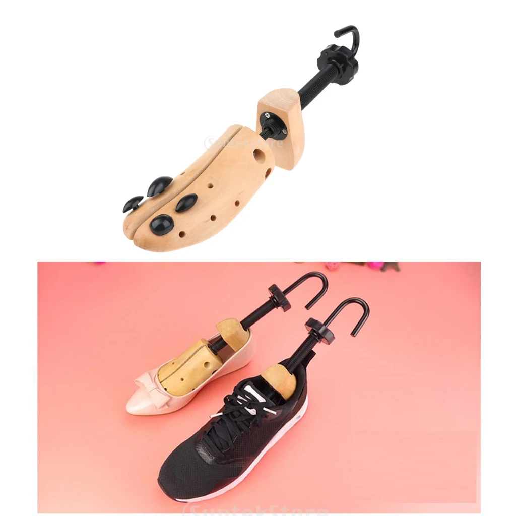  Unisex Cedar Wooden Boots Shoe Tree Women Mens Shoes Stretcher Expander Shaper Keeper Adjustable 2 