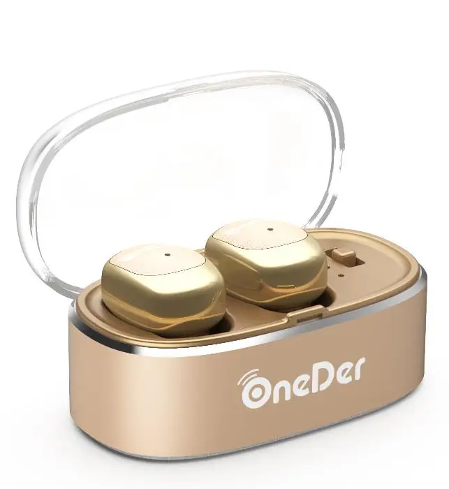 Oneder W11 TWS True беспроводные Bluetooth V5.0 стерео технологии наушники могут использоваться независимо супер мини Мощный S - Цвет: Золотой