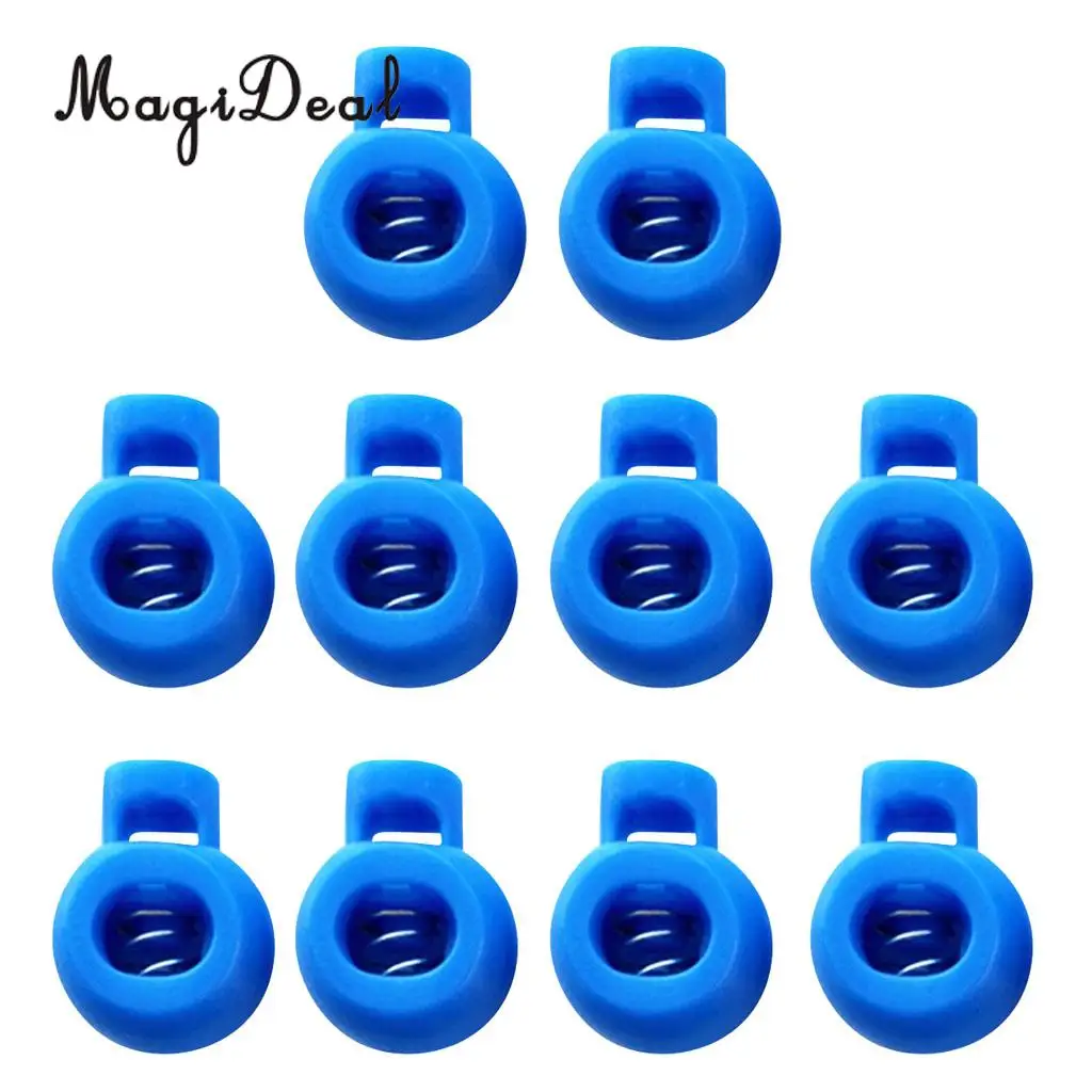 MagiDeal 20 Pieces Plastic Spring Stop Single Holes Lanyard Cord Locks End Fit for 8mm Bungee Drawstring Rope