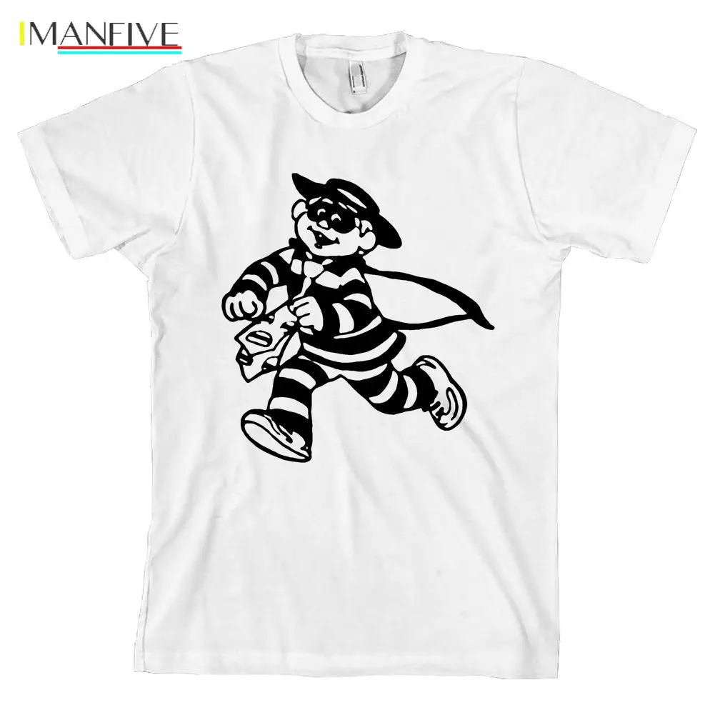 

Hamburglar Mcdonalds Cartoon Theif Bella + Canvas T-Shirt Top NEW Streetwear harajuku Print Cotton funny t shirts men