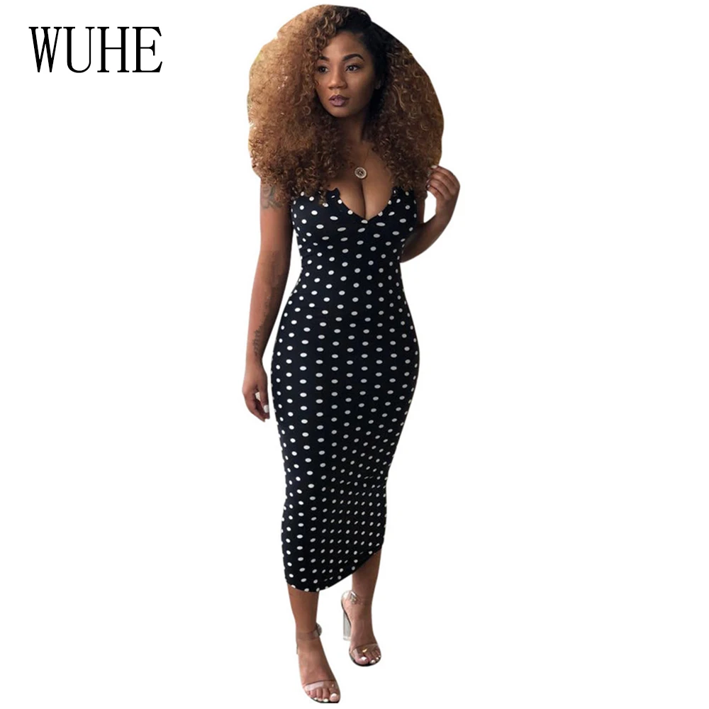 elegant v neck polka dot printed bodycon dress elegant v neck polka dot printed bodycon dress